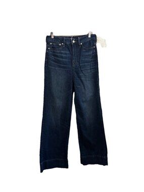 J Crew 96 Denim Trouser Indigo Blue Denim Wide Leg Size 27